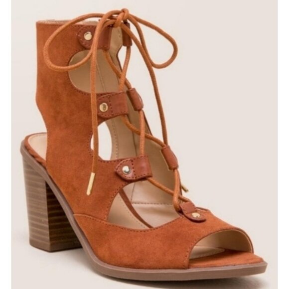 Circus By Sam Edelman Lace-Up Faux Suede Block Heel Casual Boho Sandals - Picture 1 of 15